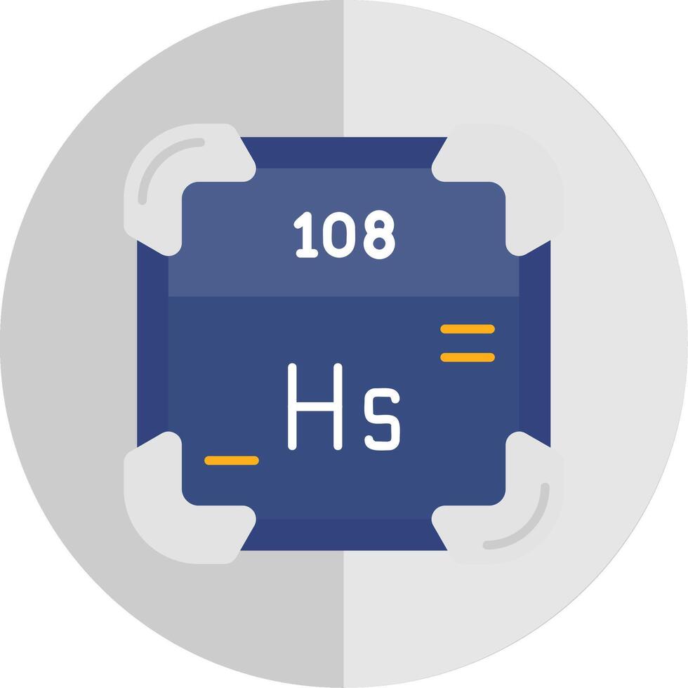 hassium plat échelle icône vecteur