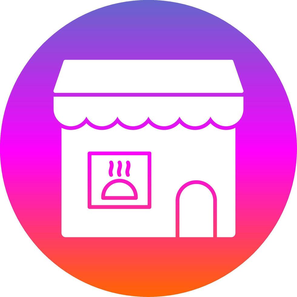 épicerie boutique glyphe pente cercle icône vecteur