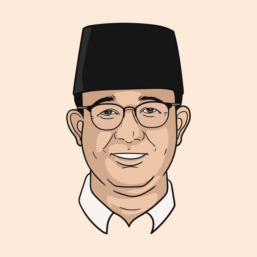 anies baswedan visage vecteur