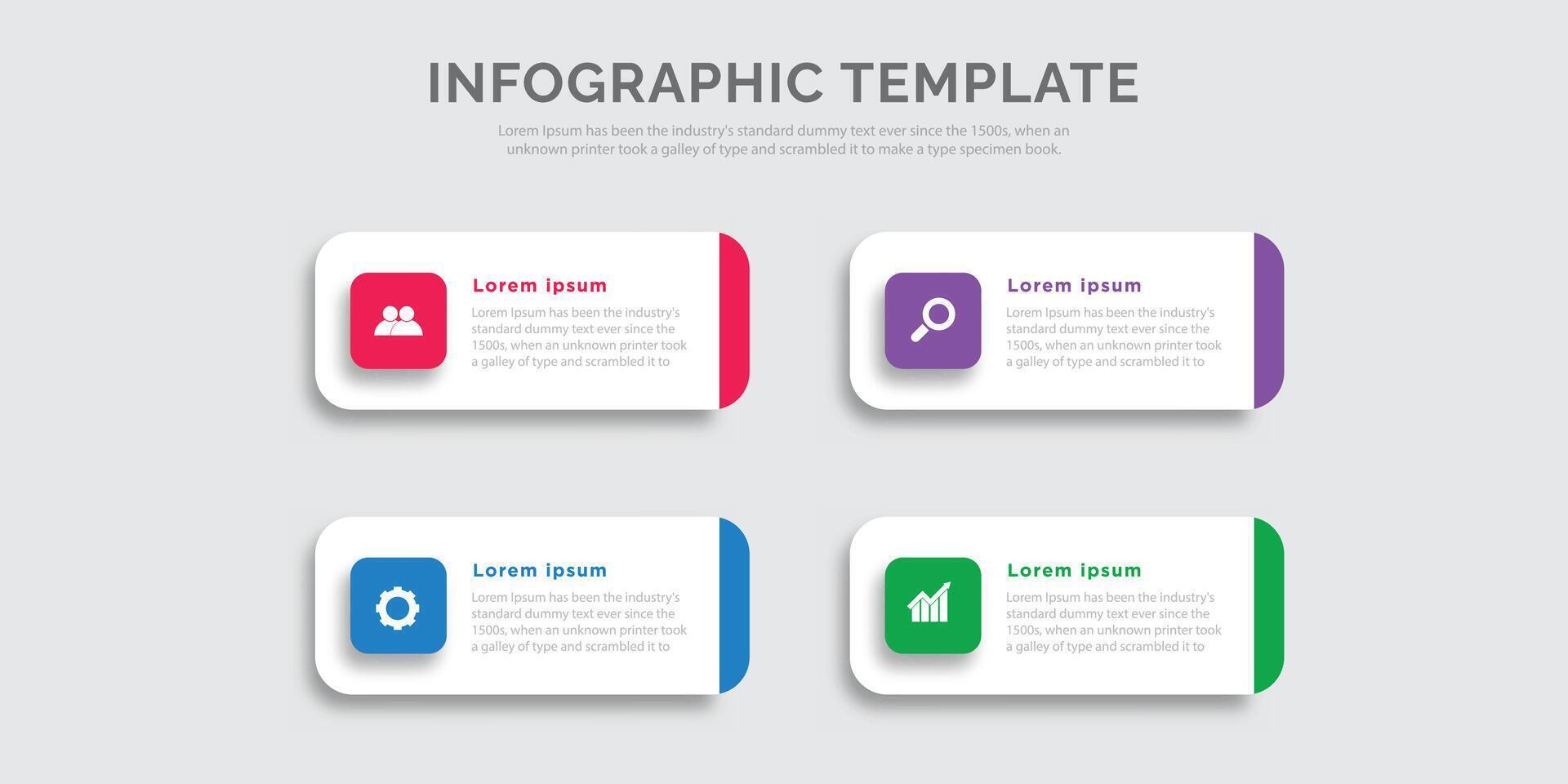 affaires infographie modèle avec Icônes et 4 les options ou pas. infographie pour affaires notions, présentations, flux de travail mises en page, processus schémas, Info graphique. vecteur