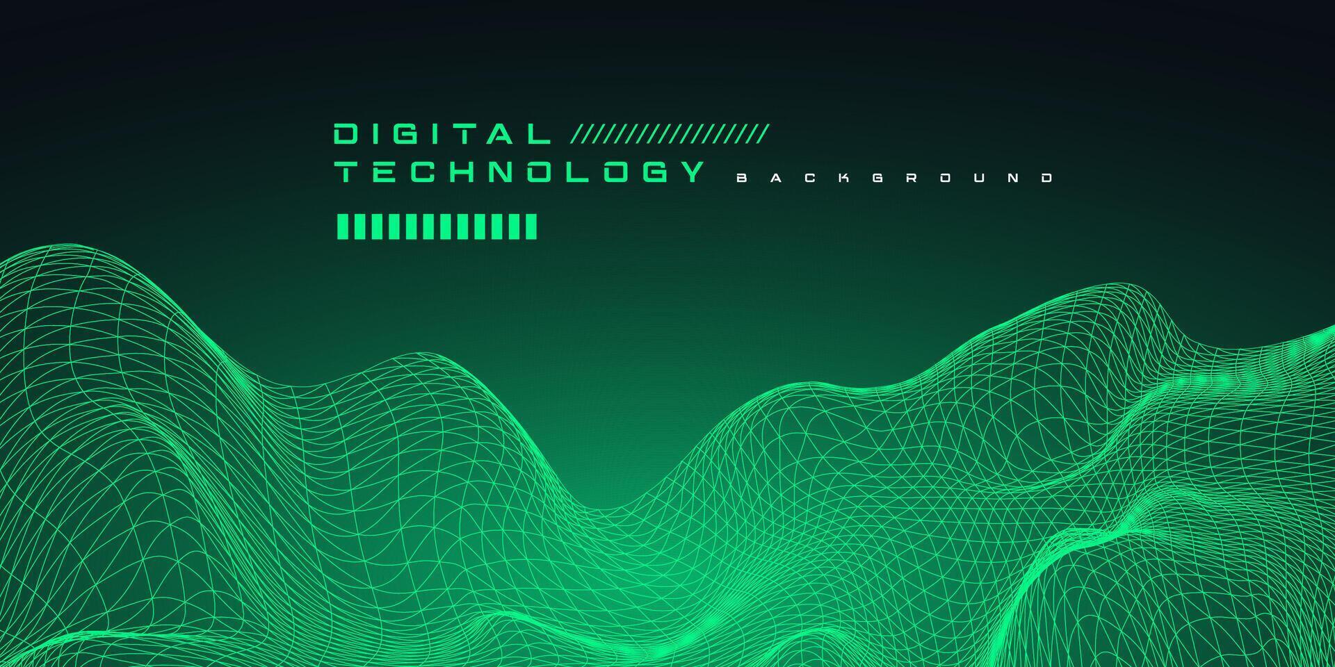 La technologie numérique futuriste l'Internet réseau lien noir vert arrière-plan, bleu abstrait cyber information communication, ai gros Les données science, innovation futur technologie ligne illustration vecteur 3d