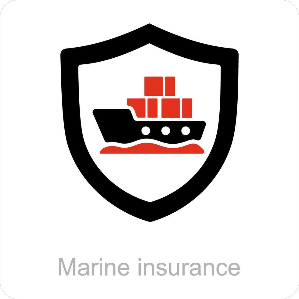 Marin Assurance et bateau icône concept vecteur