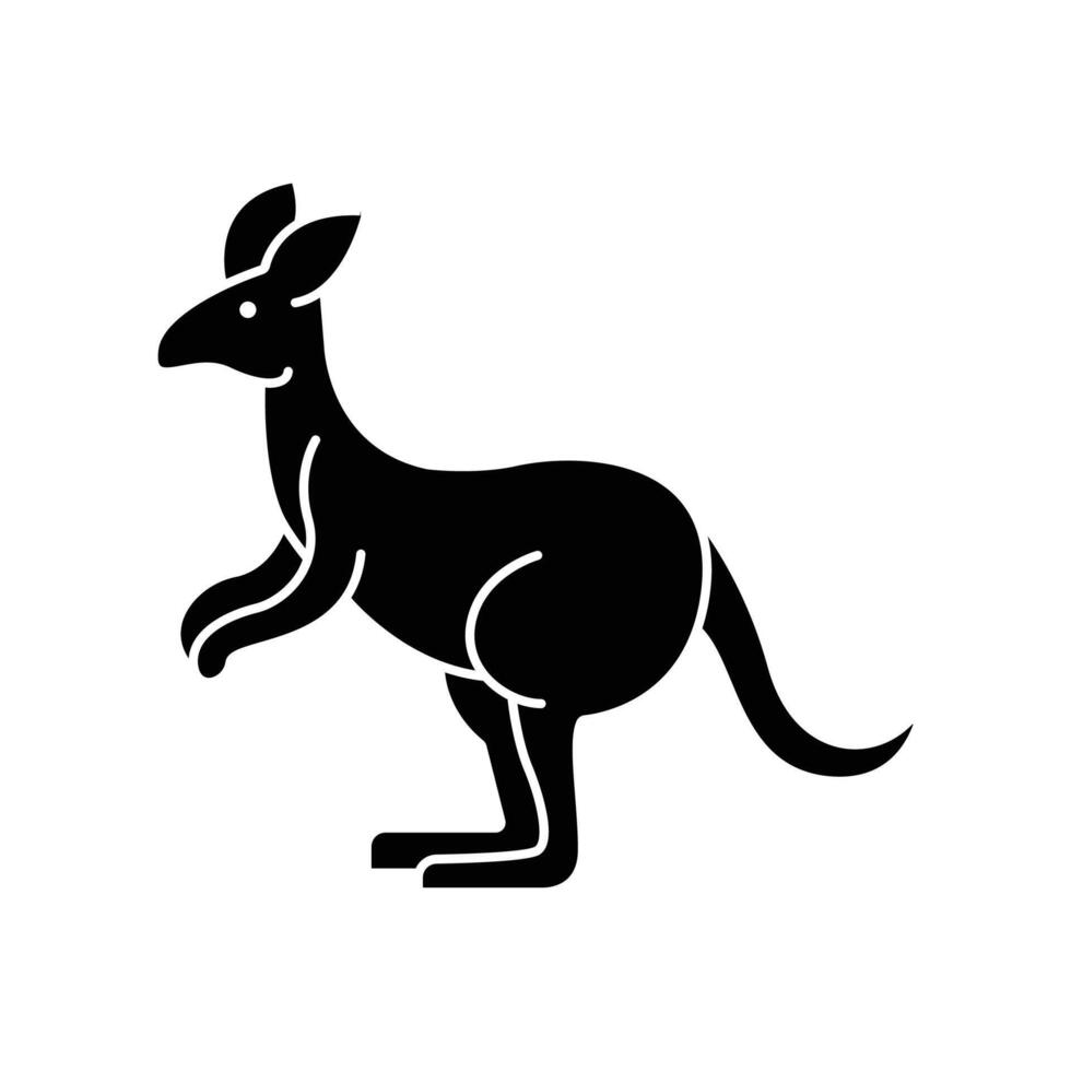kangourou icône. solide icône vecteur