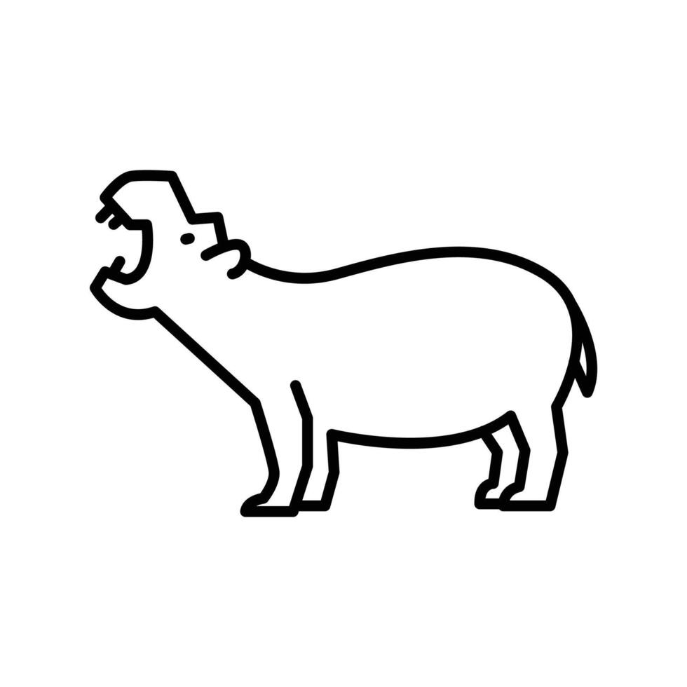 hippopotame icône. contour icône vecteur