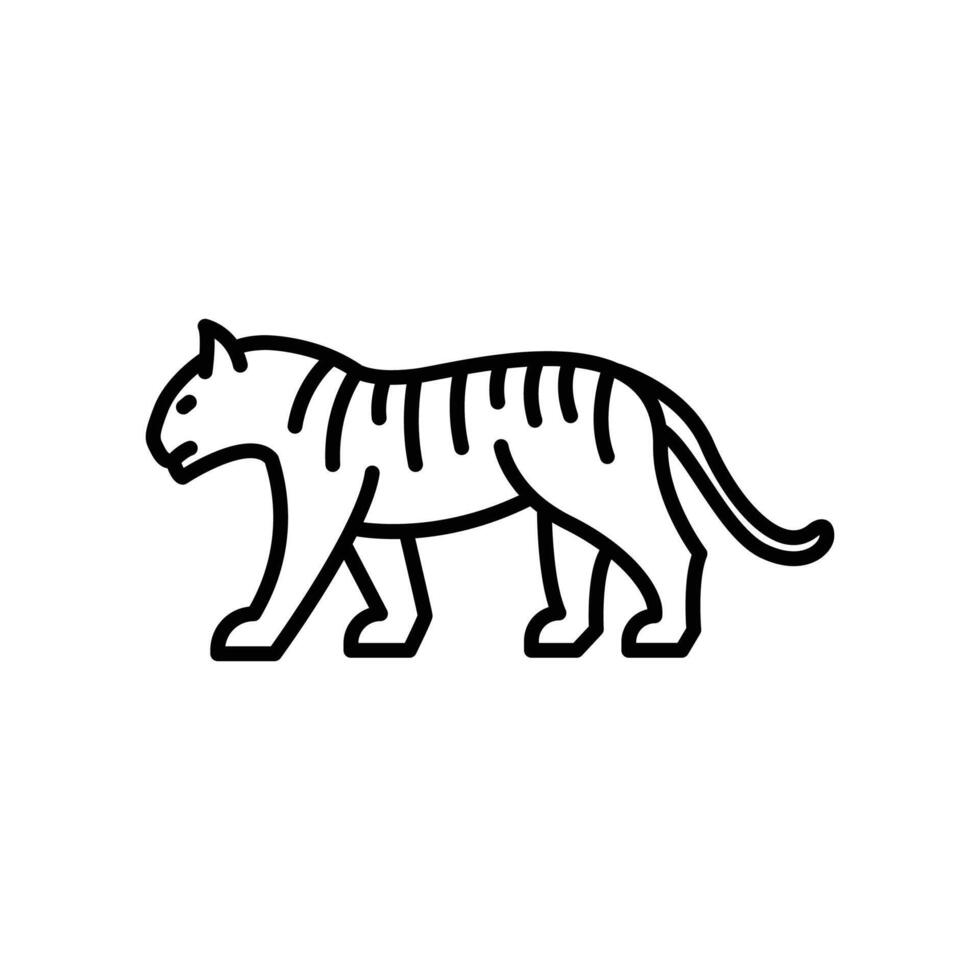 tigre icône. contour icône vecteur