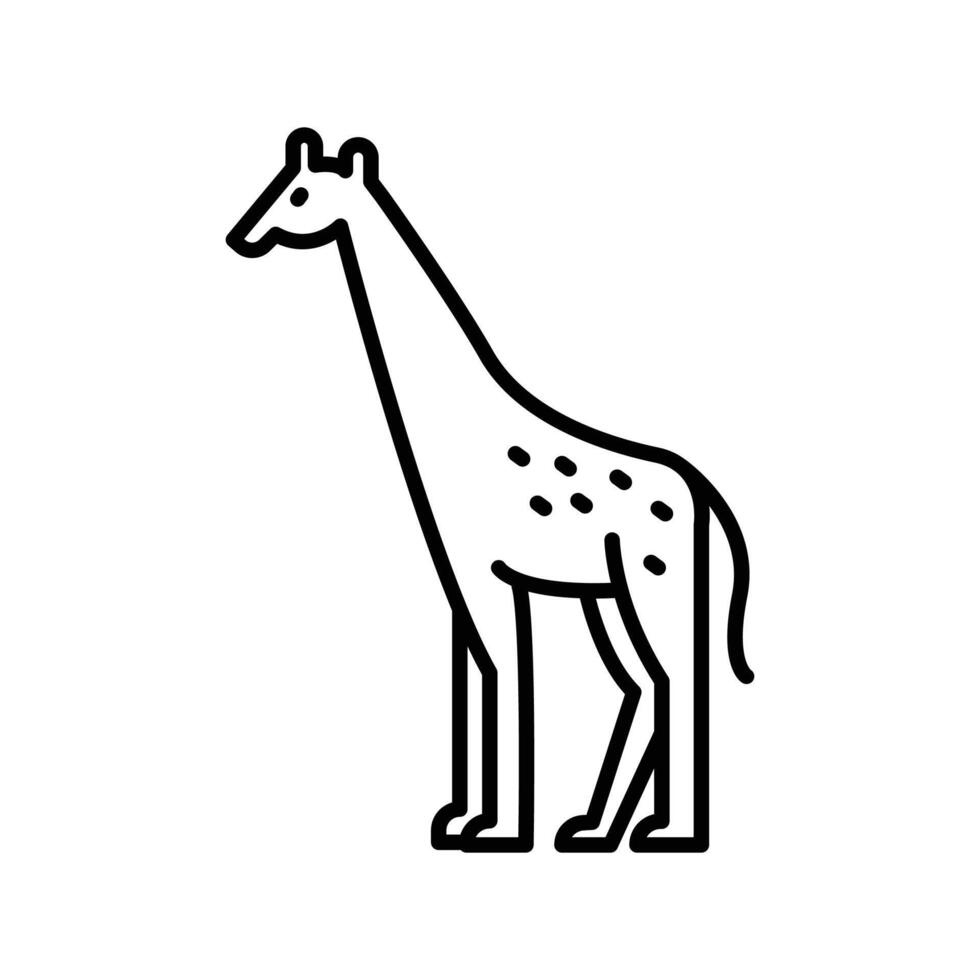 girafe icône. contour icône vecteur