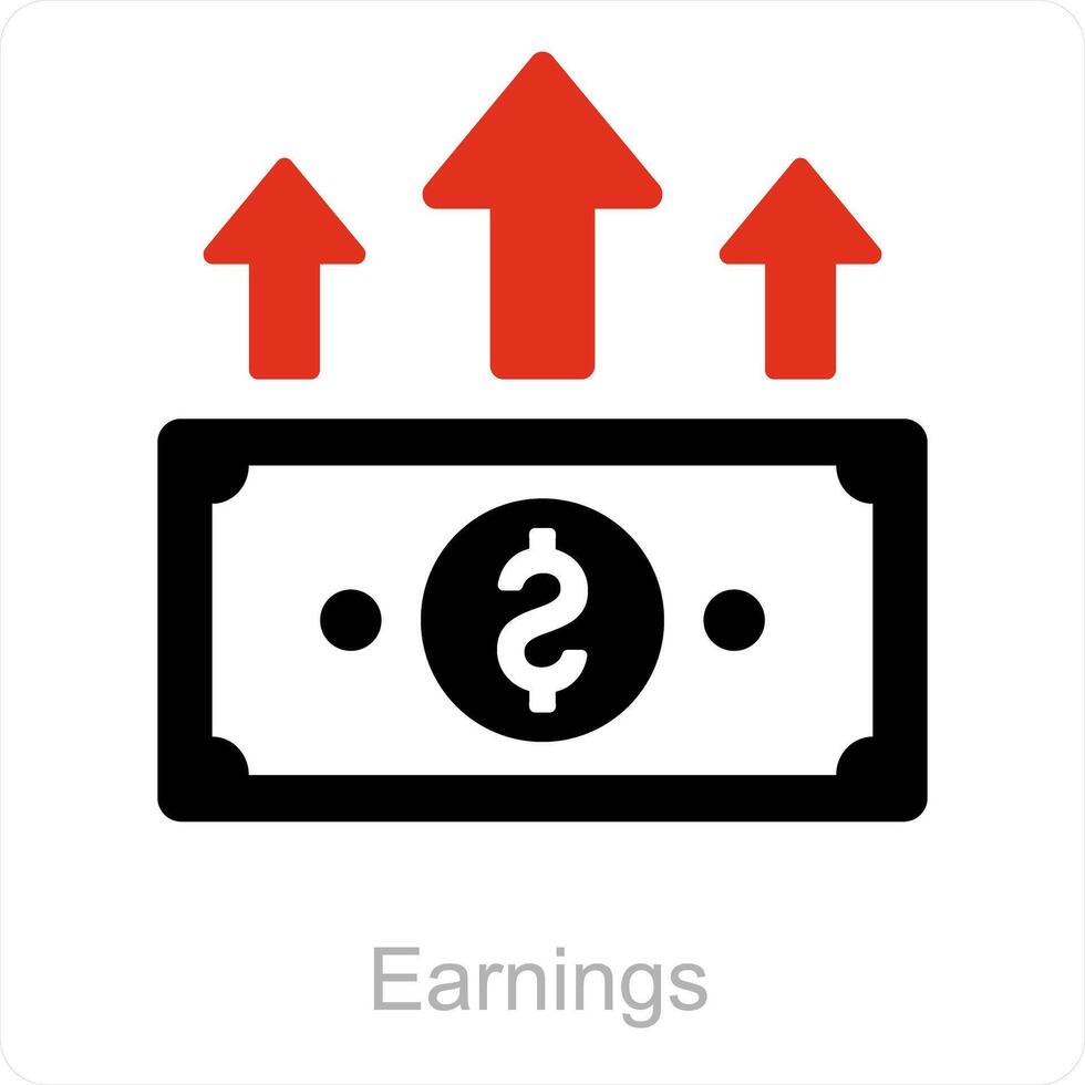 gains et en espèces icône concept vecteur