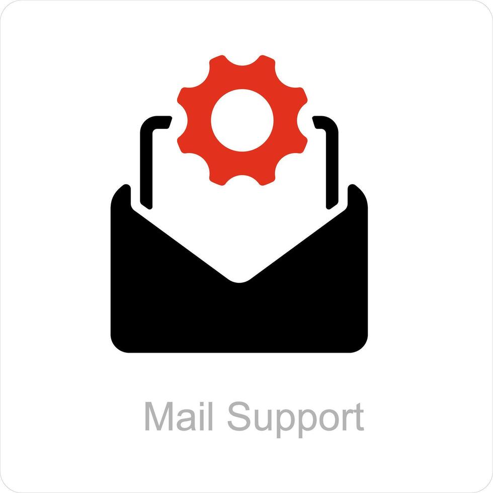courrier soutien et un service icône concept vecteur
