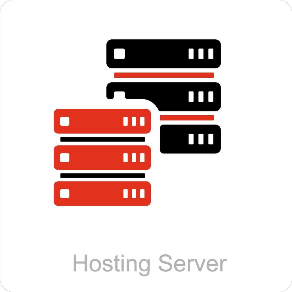 hébergement serveur et gros Les données icône concept vecteur