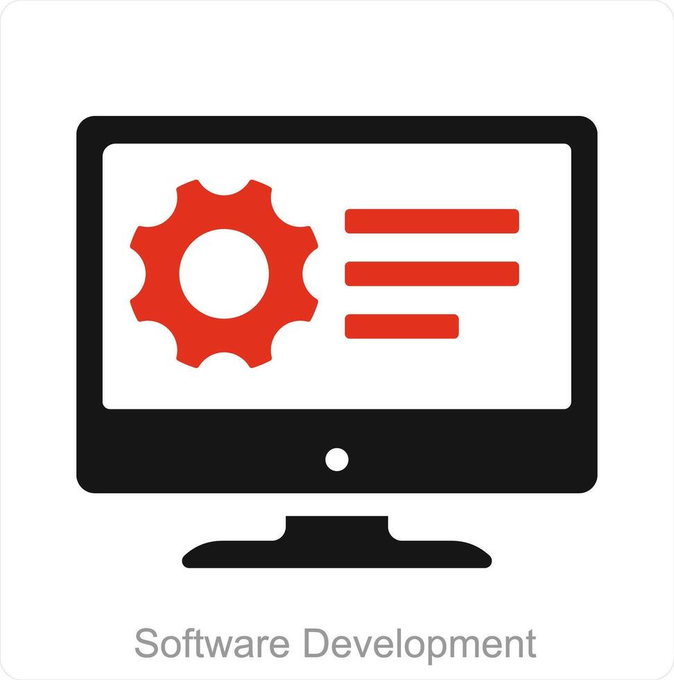 Logiciel développement et développeur icône concept vecteur