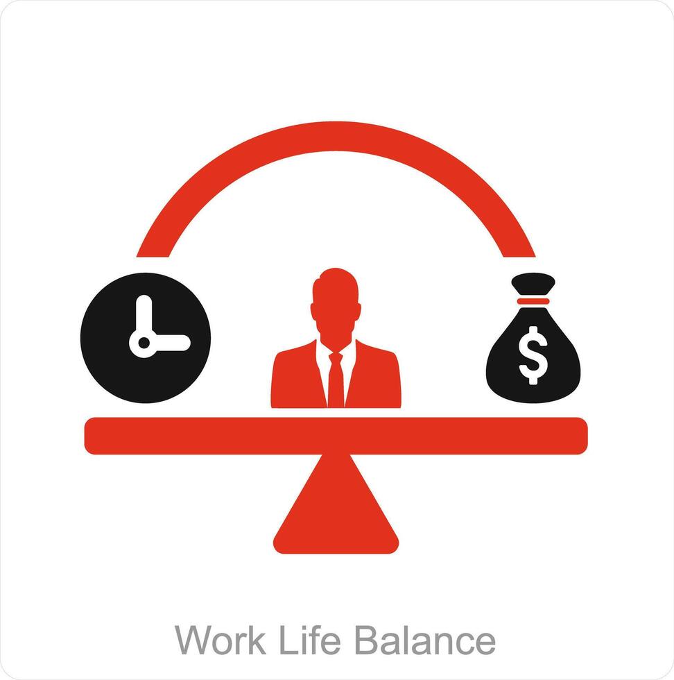 travail la vie équilibre icône concept vecteur