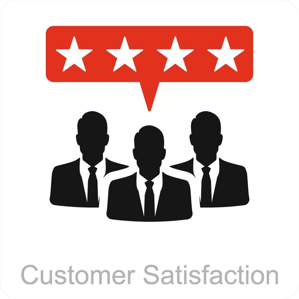 client la satisfaction et un service icône concept vecteur