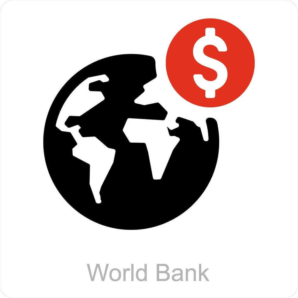monde banque et global investissement icône concept vecteur