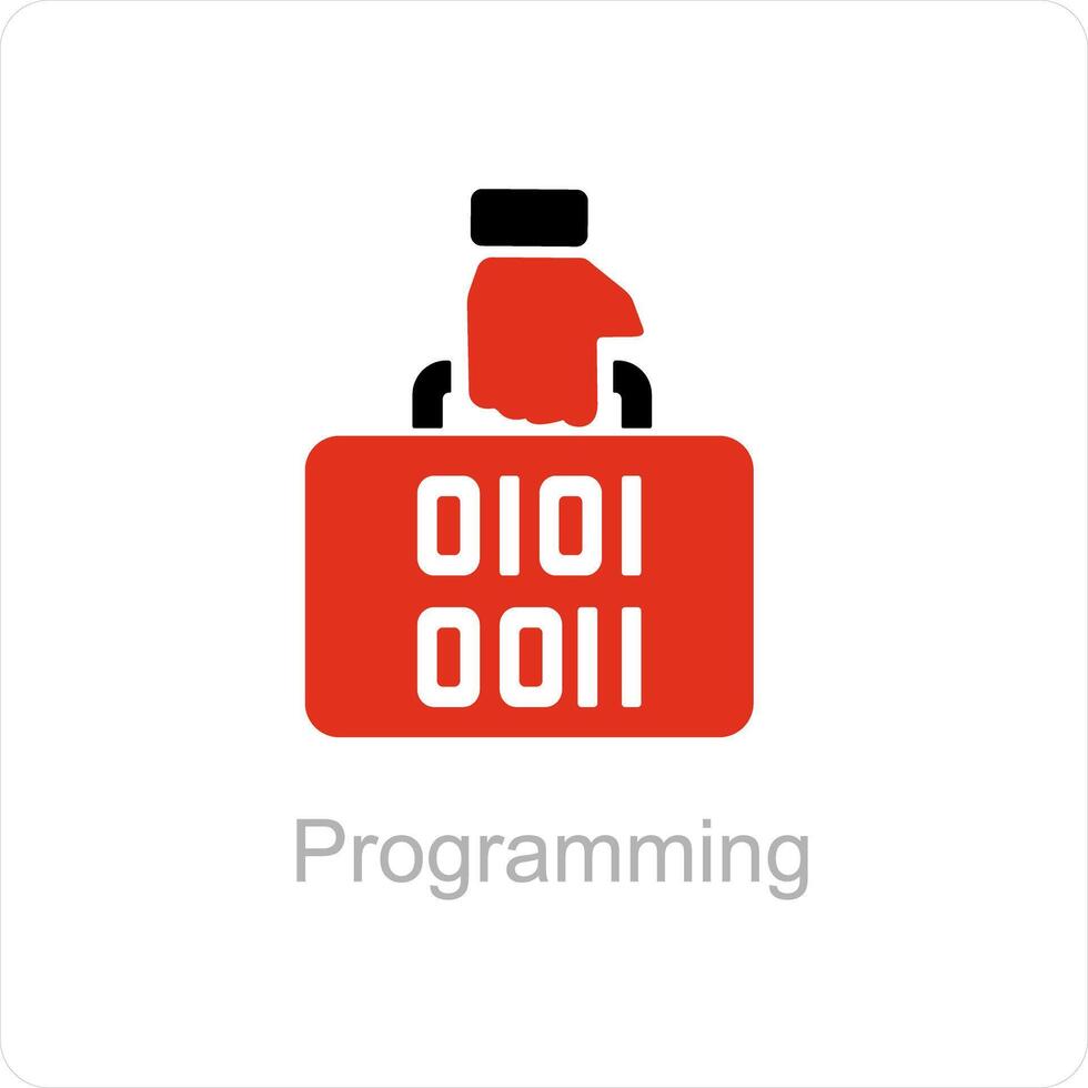 programmation et code icône concept vecteur