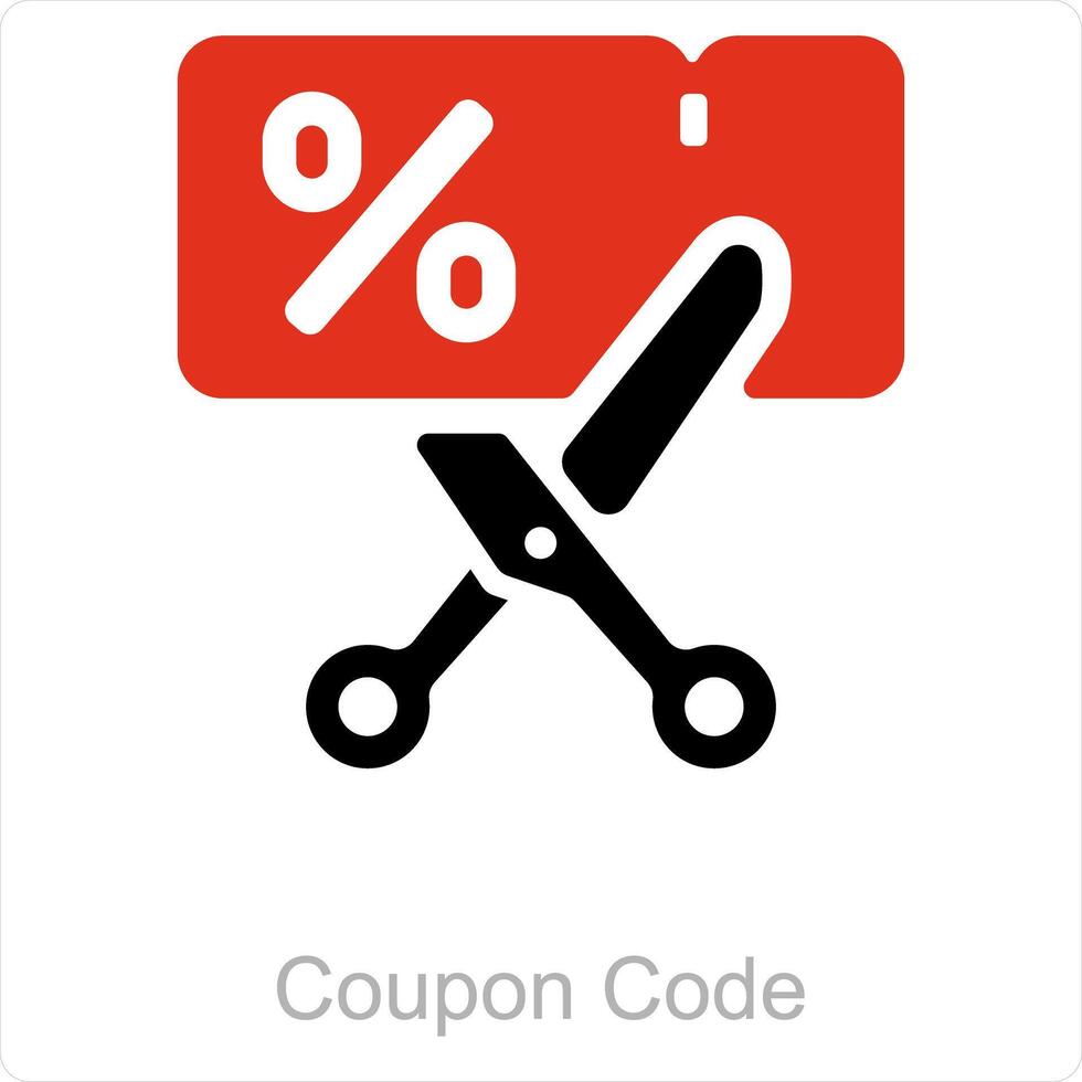 coupon code et code icône concept vecteur