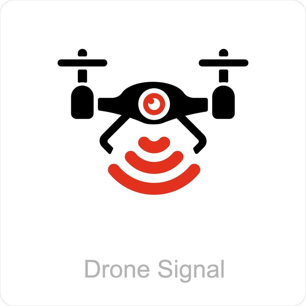 drone signal et dispositif icône concept vecteur