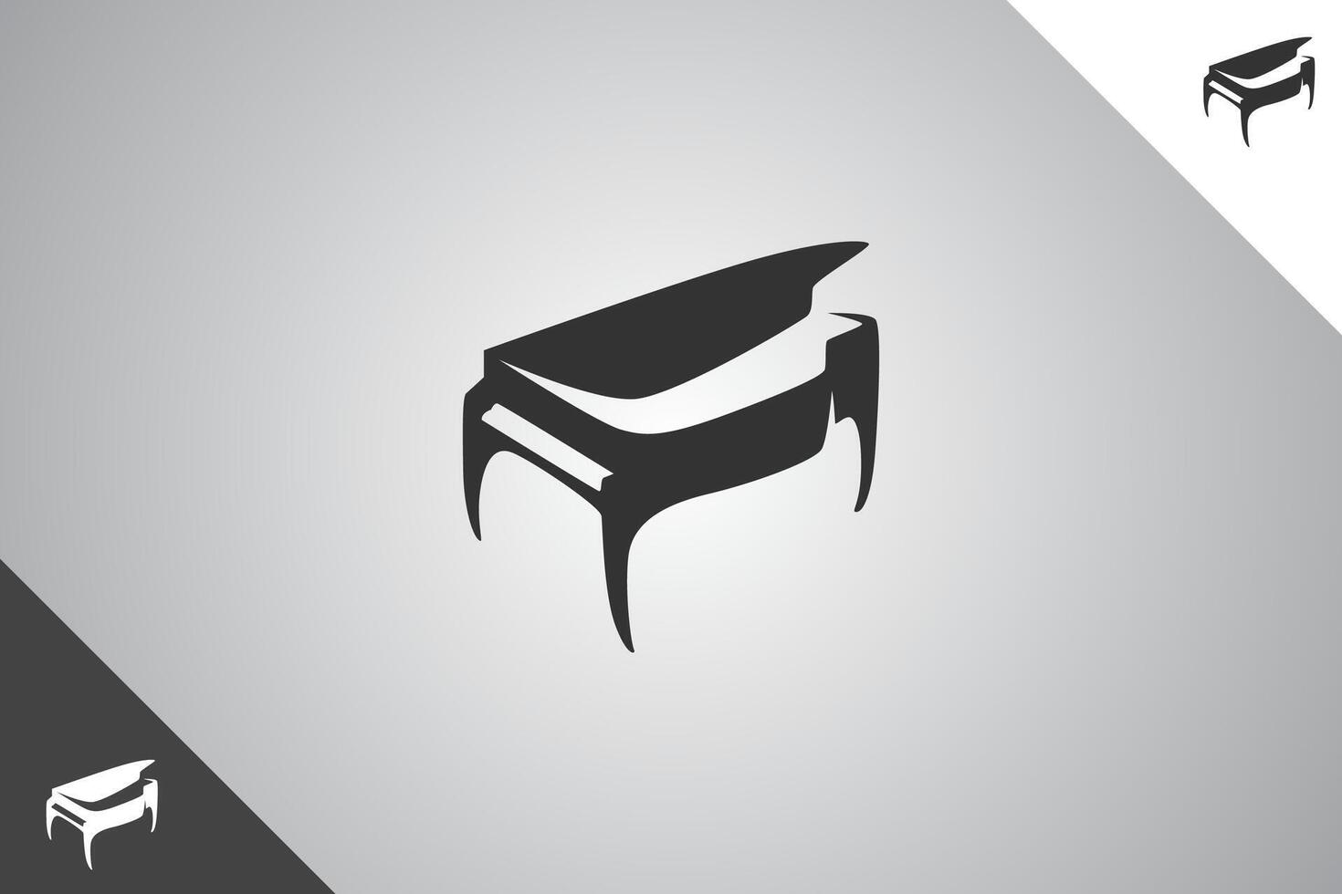 piano logo. minimal et moderne logotype. parfait logo pour affaires en relation à groupe, les musiciens et chanteurs industrie. isolé Contexte. vecteur eps dix.