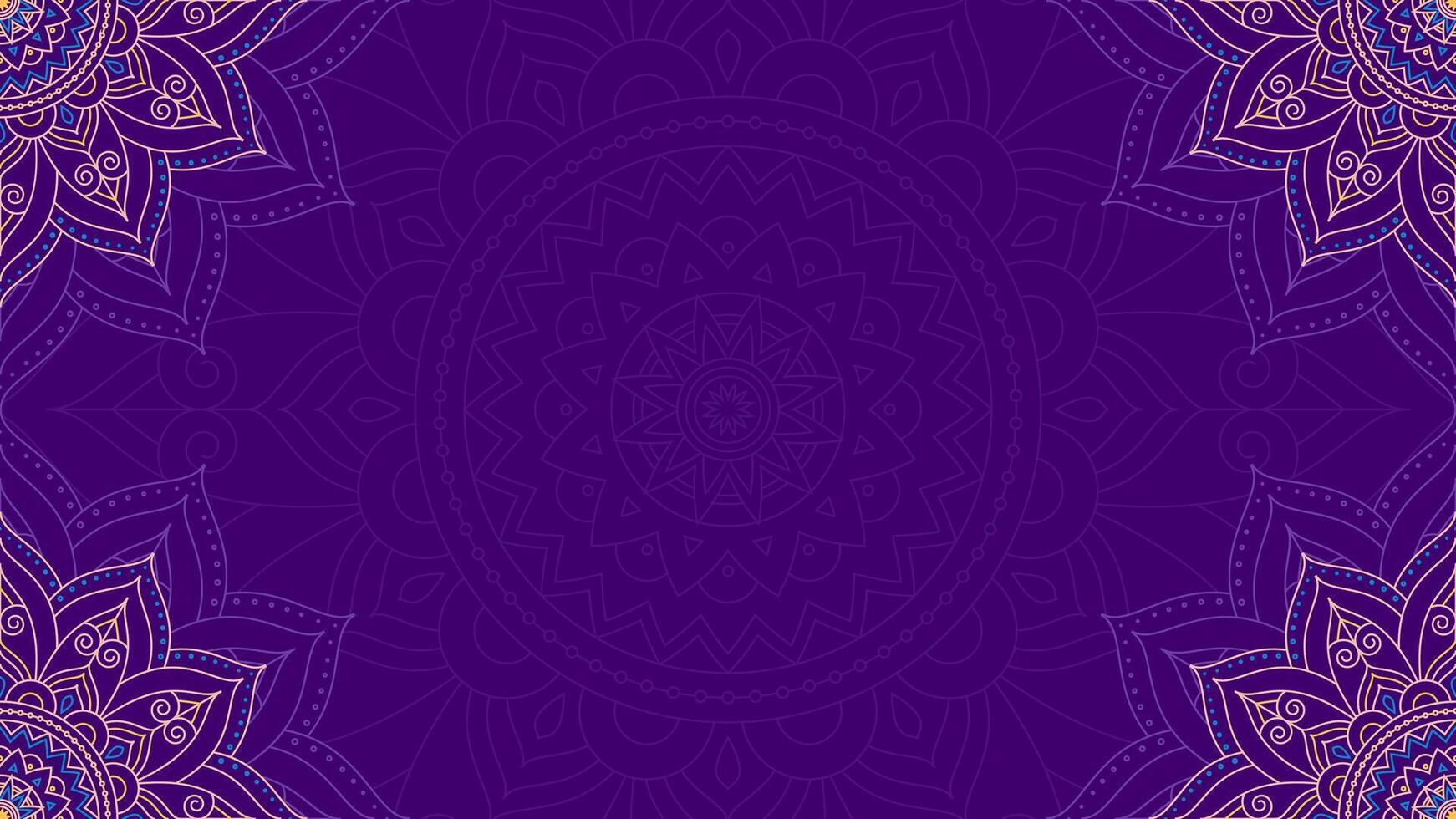 Facile Royal violet Vide horizontal vecteur Contexte avec complexe mandala ligne décoration