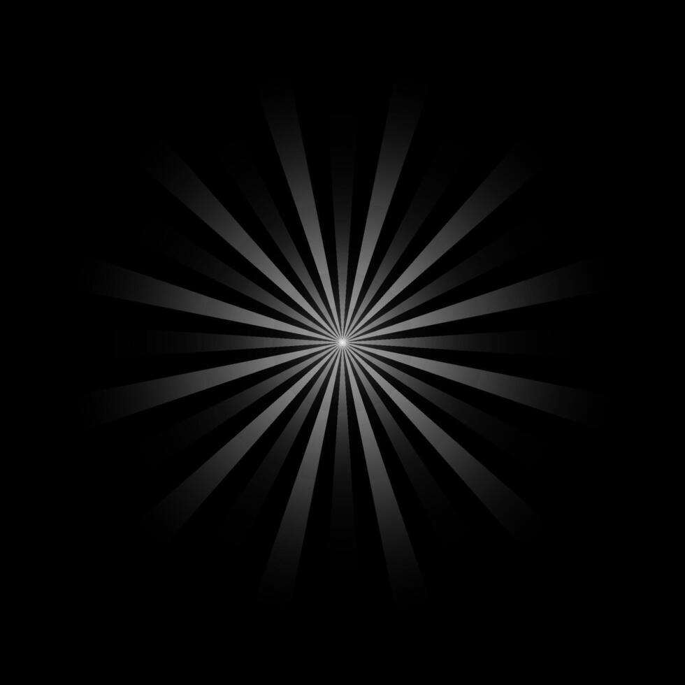Facile circulaire dessin animé lumière éclater Soleil éclater pour texture recouvrir effet vecteur isolé clipart avec noir Contexte