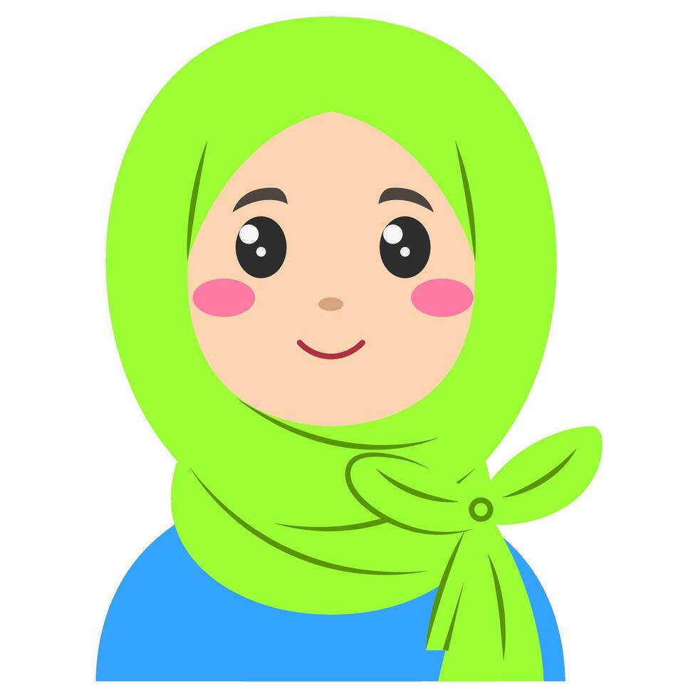 mignonne autocollant de femme dans hijab, art illustration vecteur