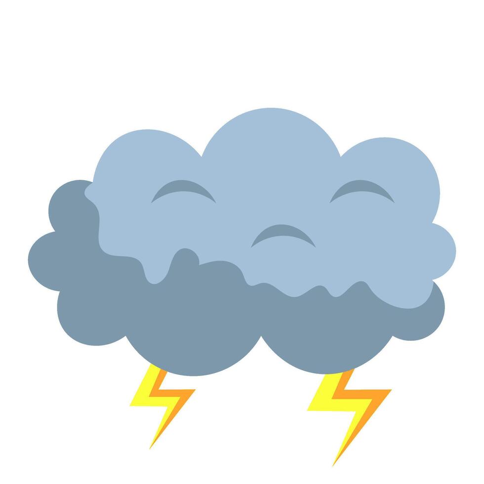 unique foudre foncé gris des nuages dans le ciel, art numérique illustration vecteur