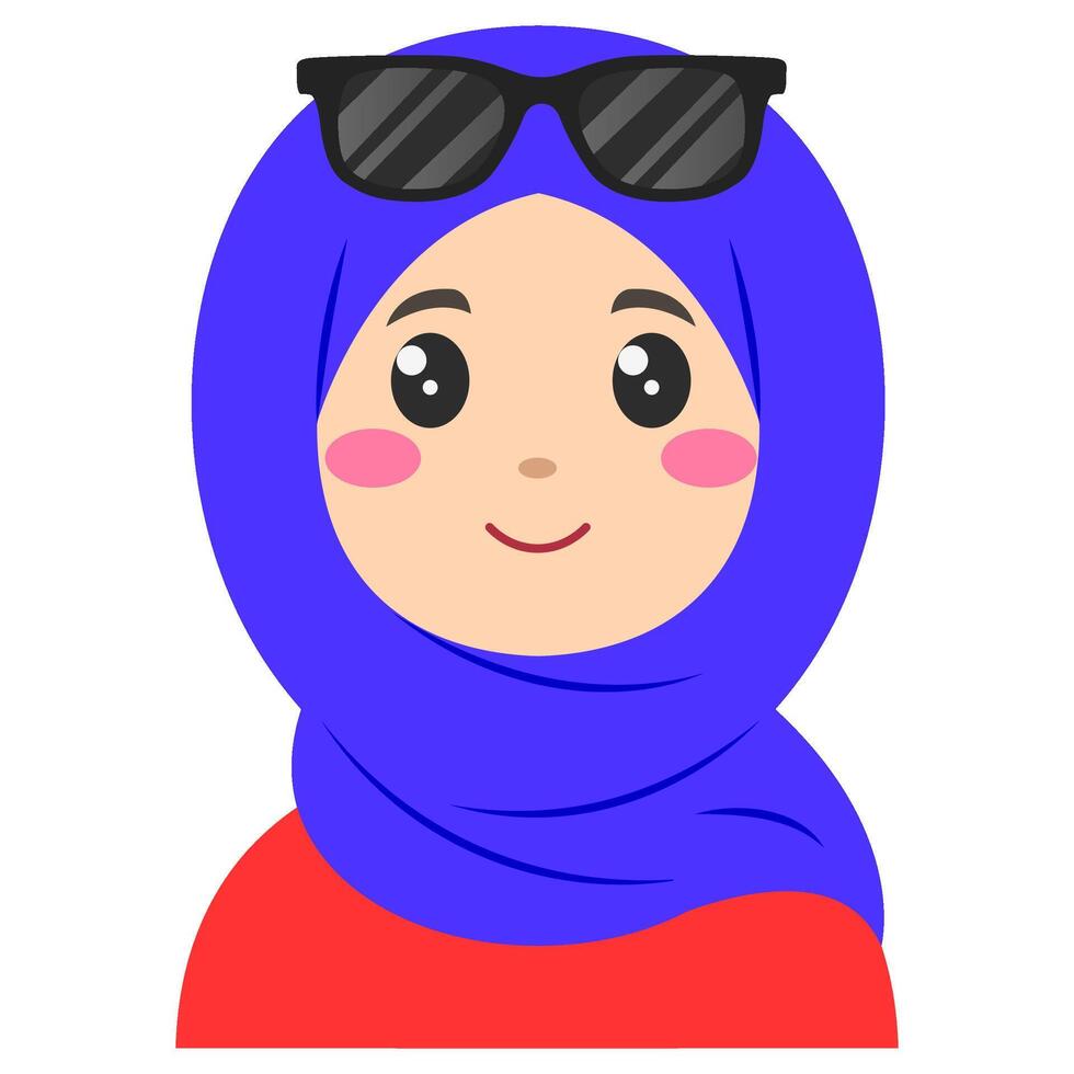 mignonne autocollant de femme dans hijab, art illustration vecteur