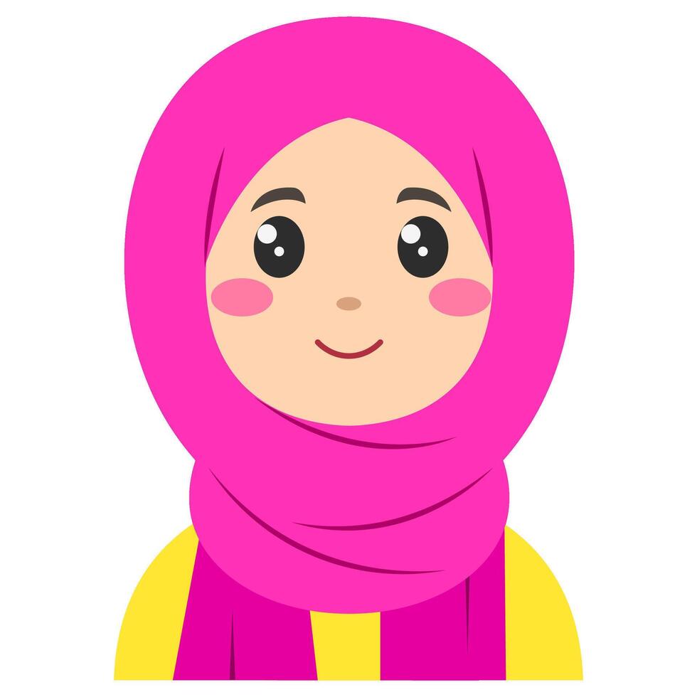 mignonne autocollant de femme dans hijab, art illustration vecteur