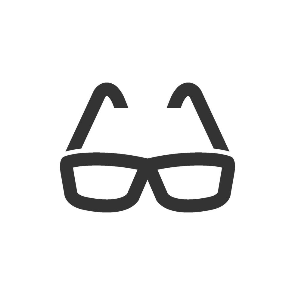 lunettes icône dans épais contour style. noir et blanc monochrome vecteur illustration.
