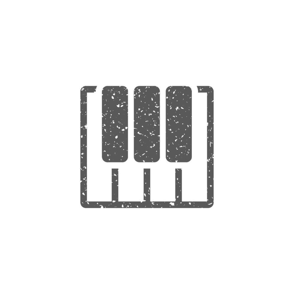 piano clés icône dans grunge texture vecteur illustration