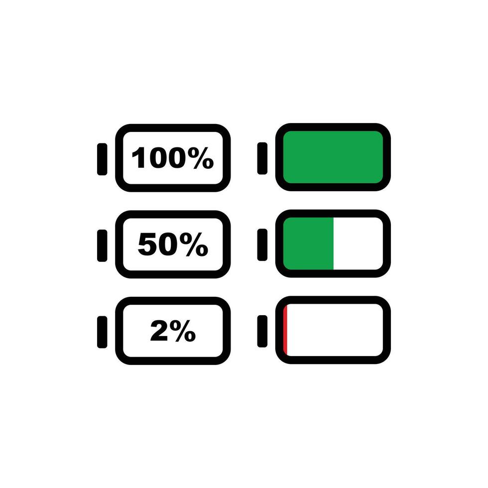 pourcentage batterie signe icône. pourcentage symbole. ui ux gui conception élément. Ressources graphique élément conception. vecteur illustration avec une La technologie et utilisateur interface thème