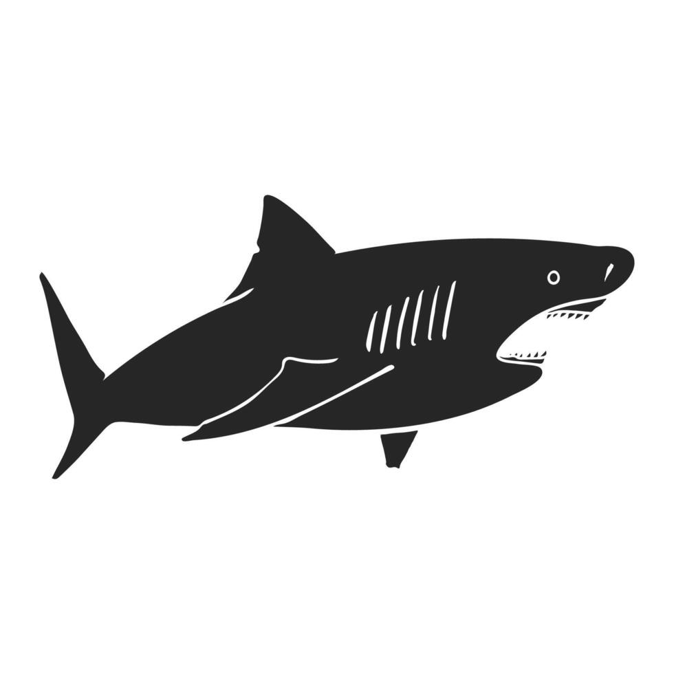 main tiré requin vecteur illustration