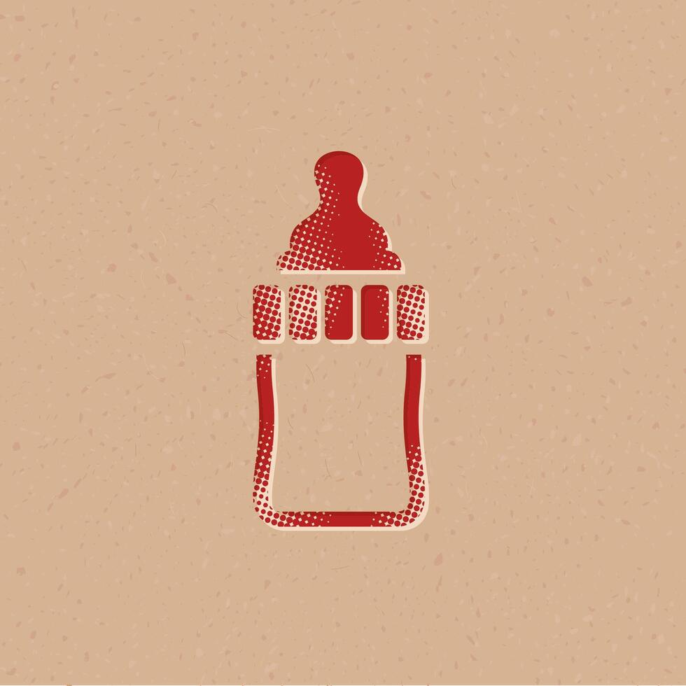 Lait bouteille demi-teinte style icône avec grunge Contexte vecteur illustration
