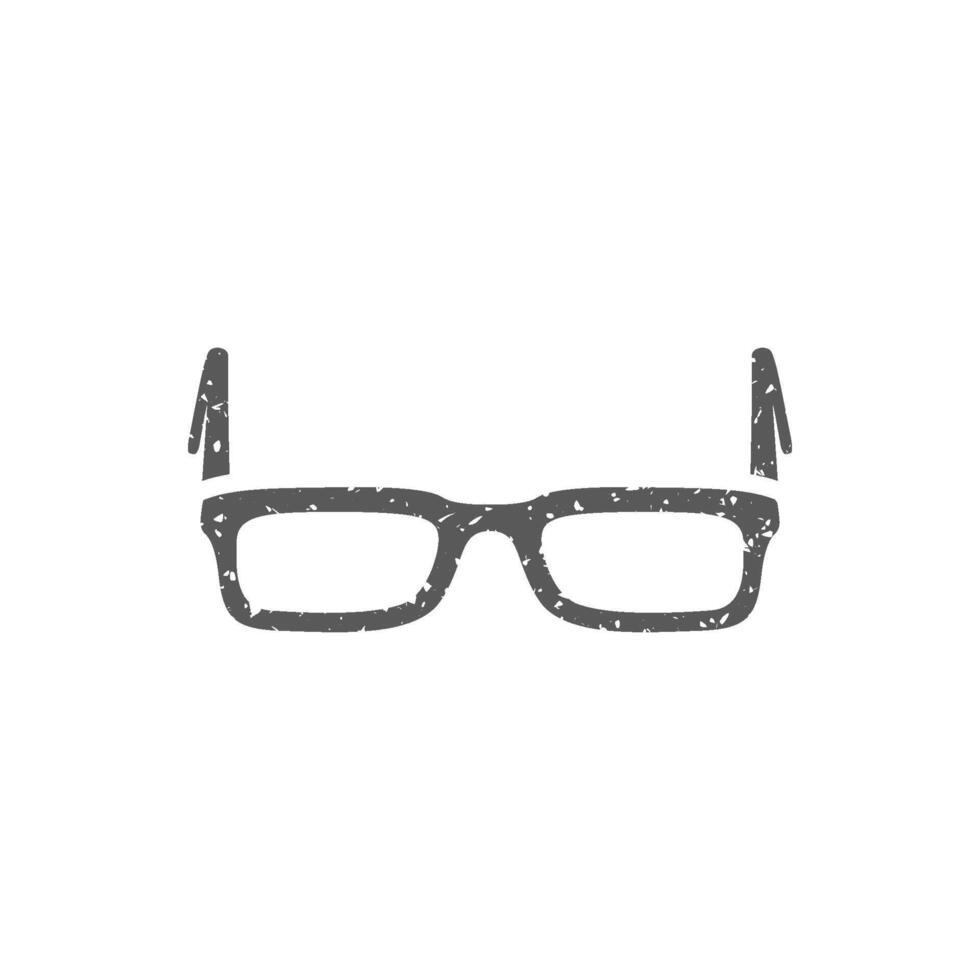 lunettes icône dans grunge texture vecteur illustration