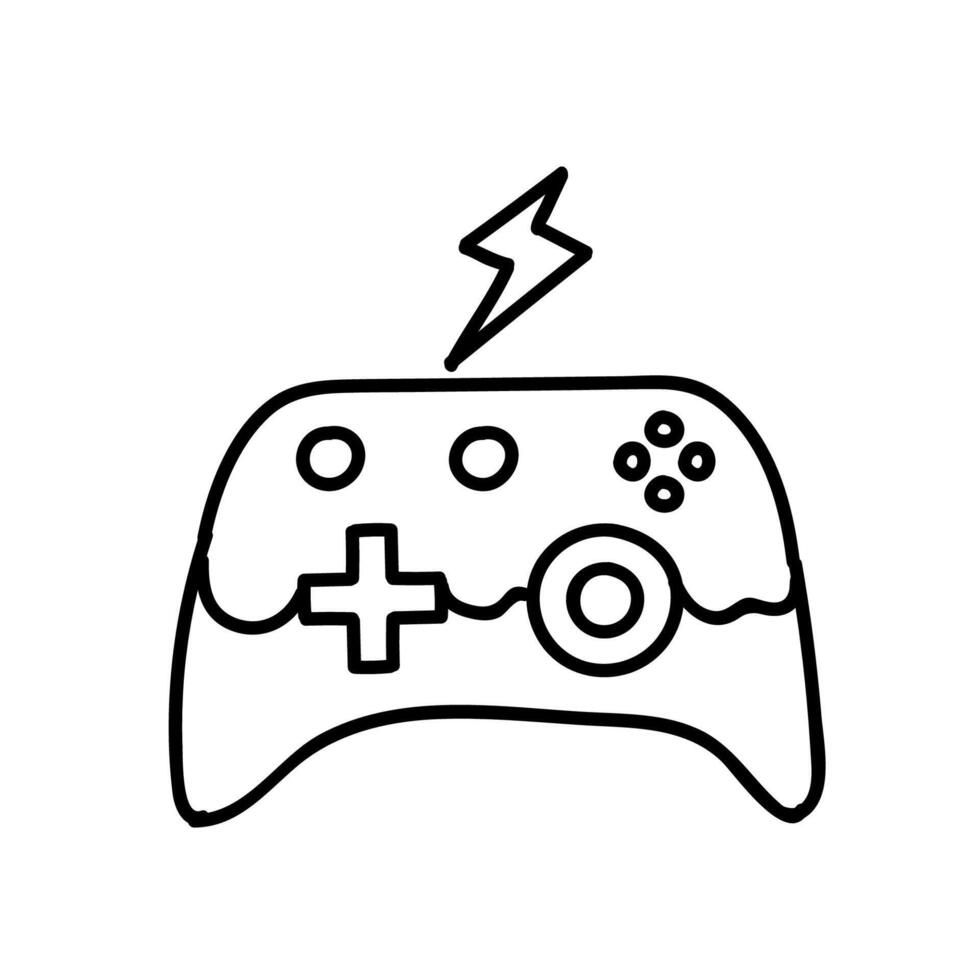 Jeu manette icône. main tiré vecteur illustration.