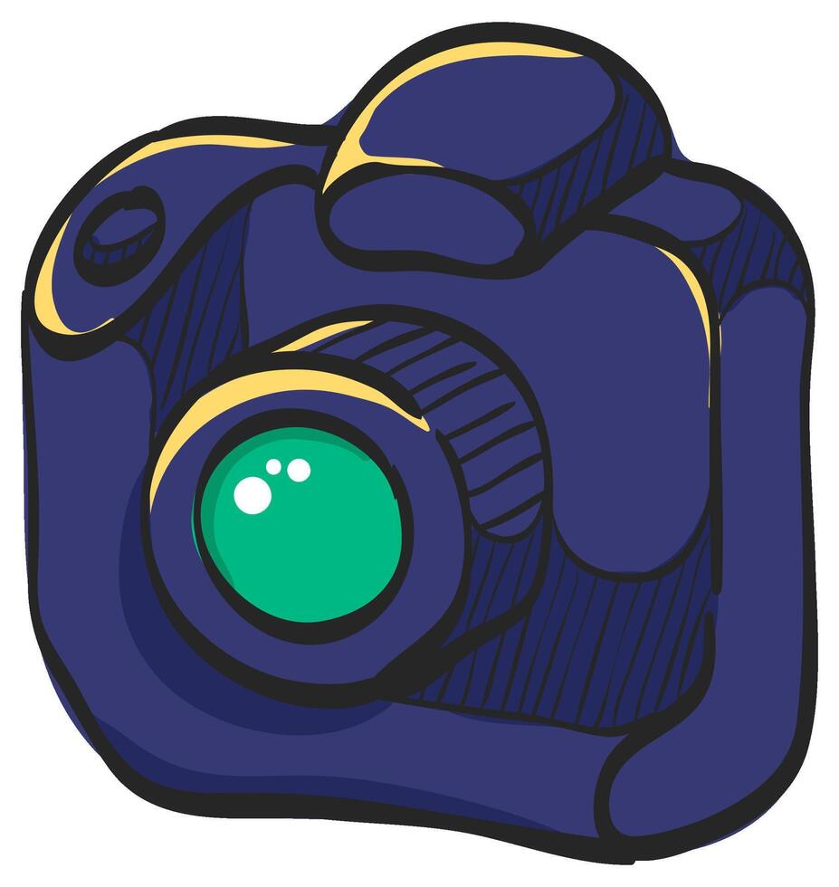 caméra icône dans main tiré Couleur vecteur illustration
