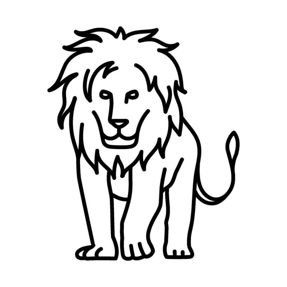 Lion icône main tiré vecteur illustration