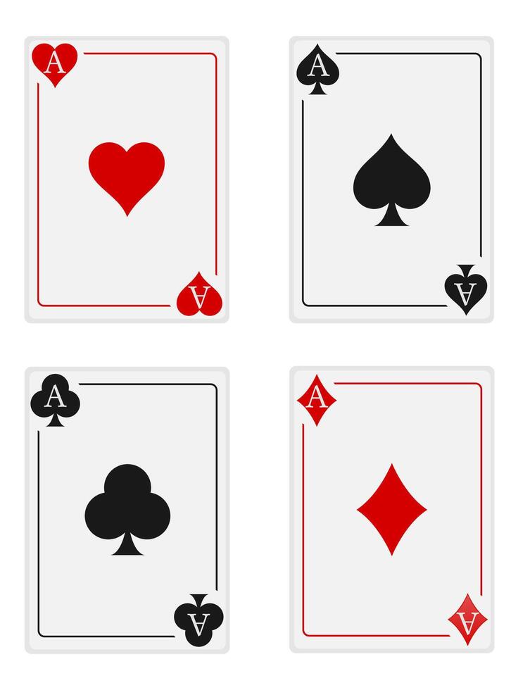 cartes de casino ace illustration vectorielle stock isolé sur fond blanc vecteur