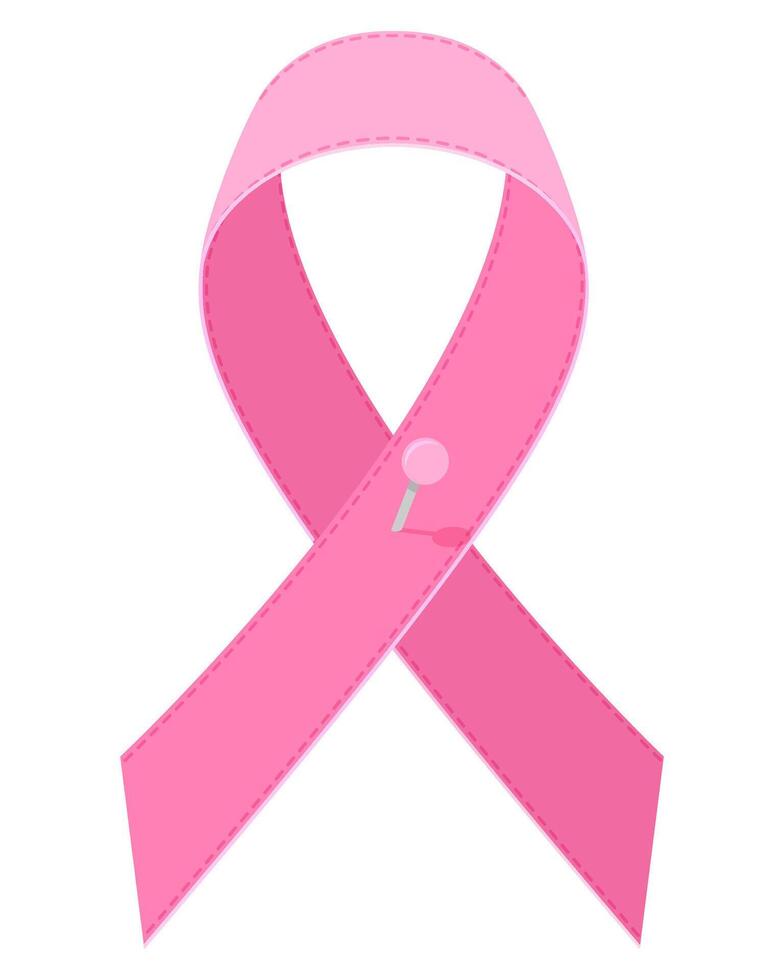 ruban rose sensibilisation au cancer du sein illustration vectorielle stock isolé sur fond blanc vecteur