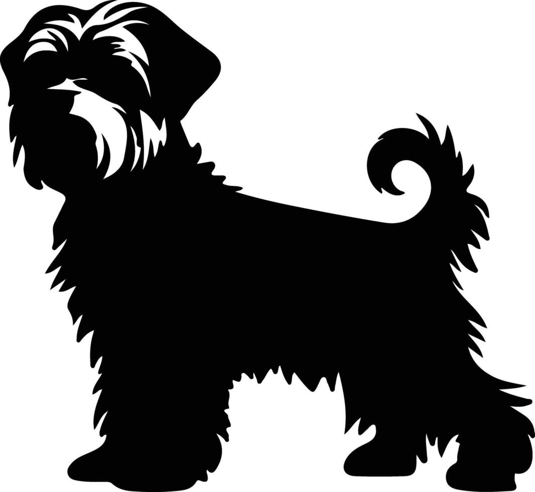 dandy Dinmont terrier noir silhouette vecteur