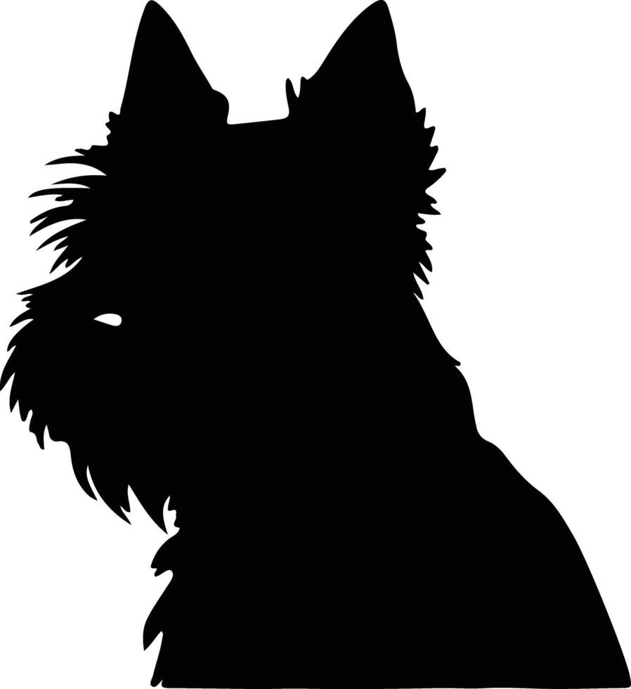 cairn terrier silhouette portrait vecteur