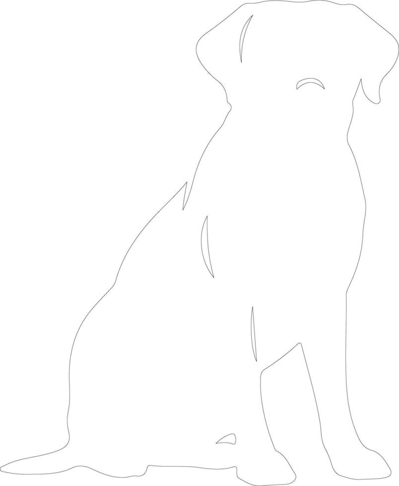 Labrador retriever contour silhouette vecteur