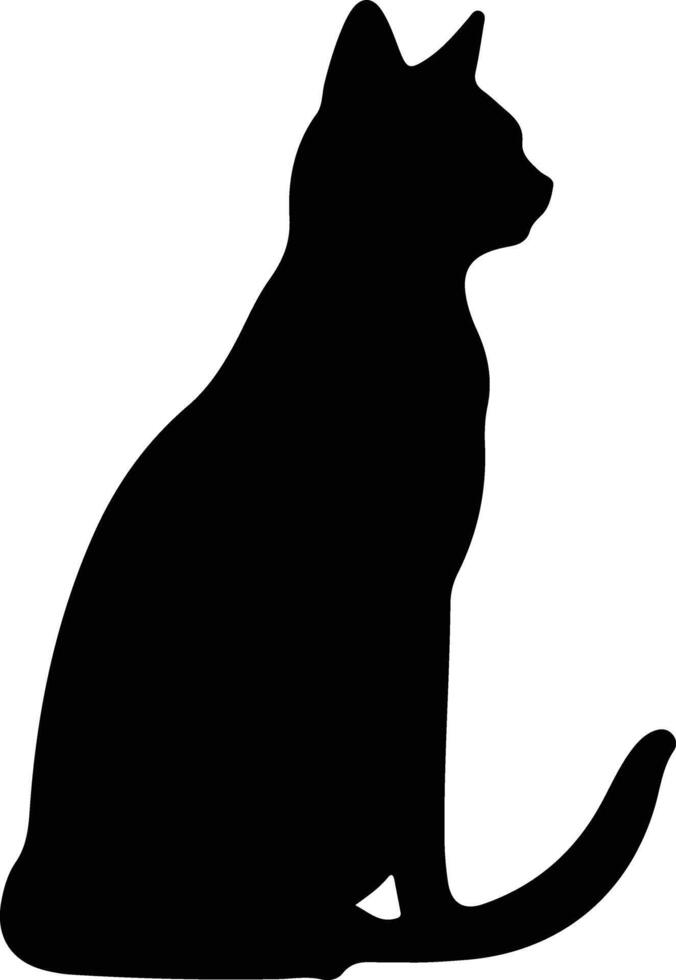 russe bleu chat noir silhouette vecteur