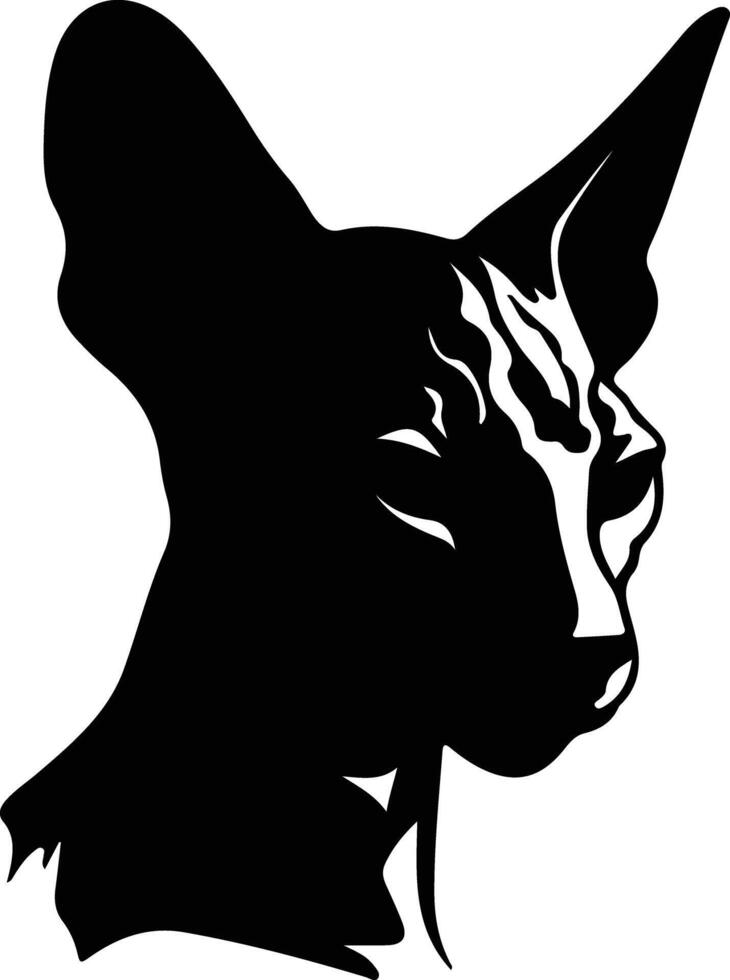 peterbald chat silhouette portrait vecteur