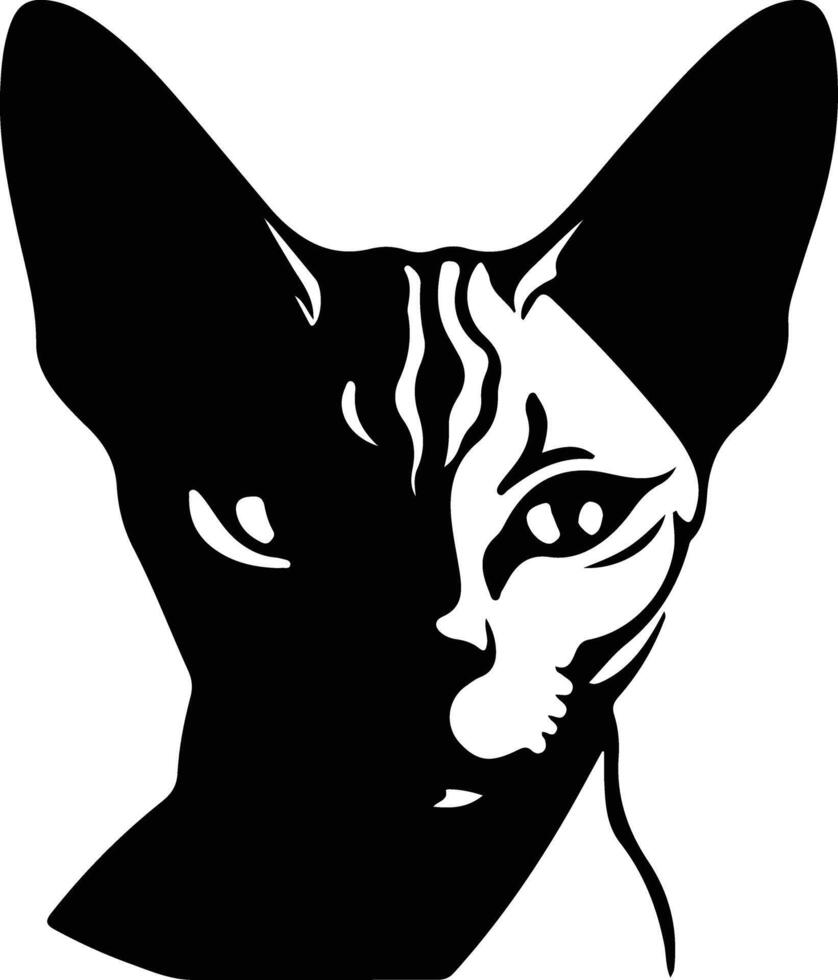 sphynx chat silhouette portrait vecteur