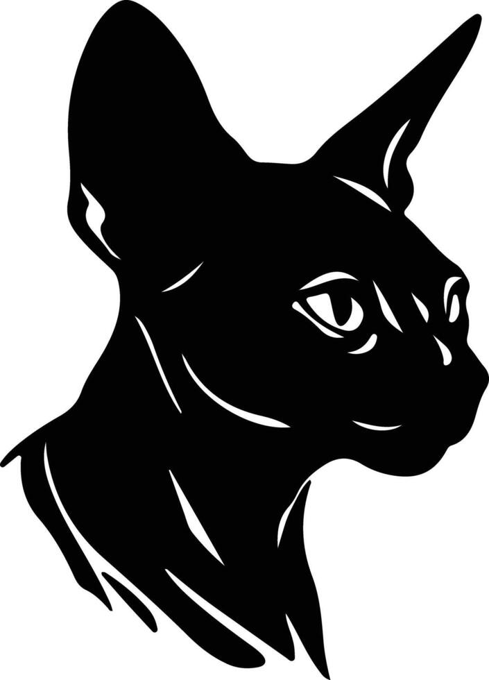 sphynx chat silhouette portrait vecteur