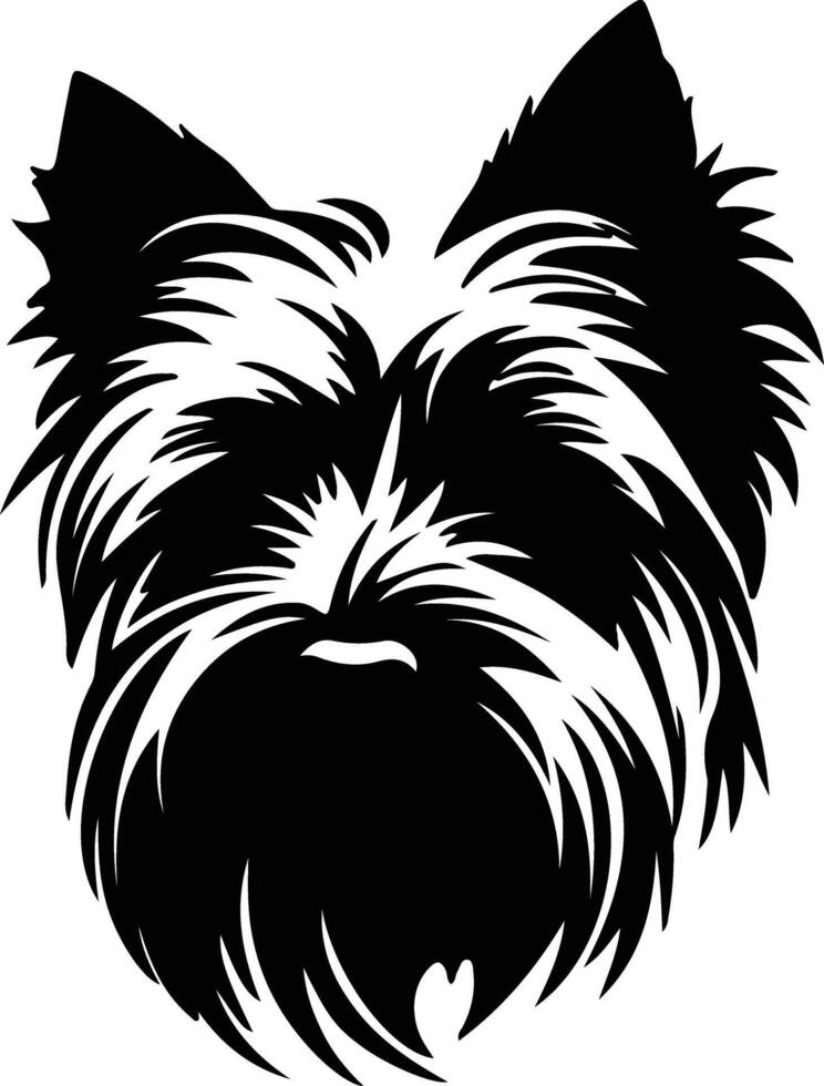 Yorkshire terrier silhouette portrait vecteur