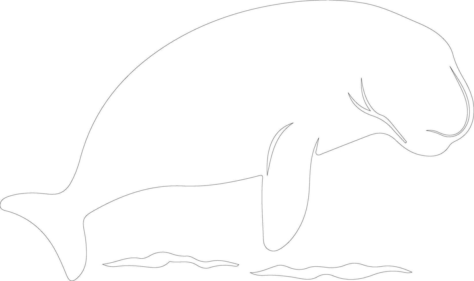 dugong contour silhouette vecteur