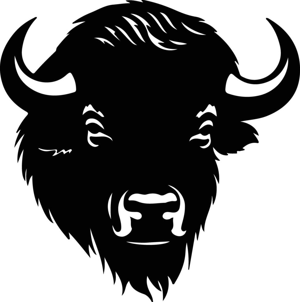 bison silhouette portrait vecteur