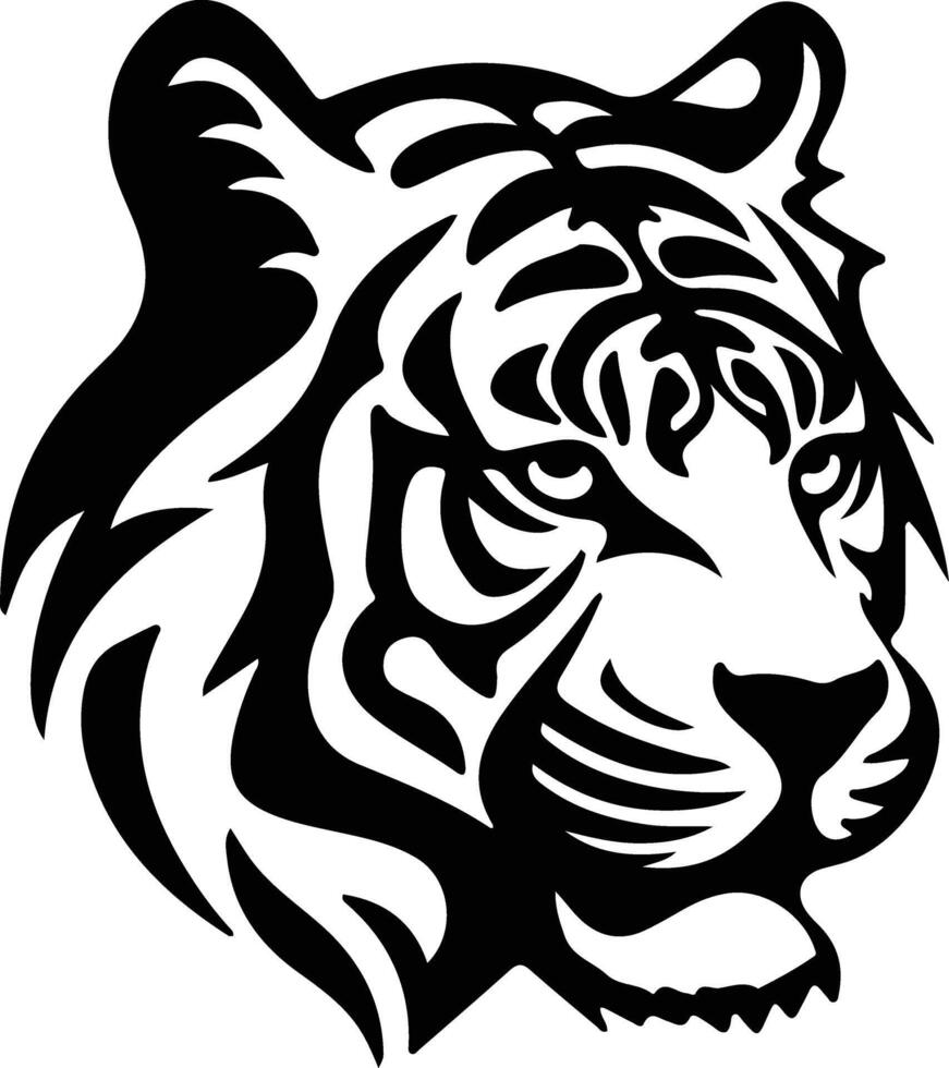 tigre silhouette portrait vecteur