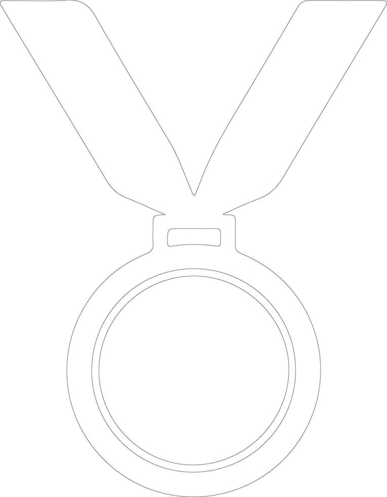 médaille icône contour silhouette vecteur